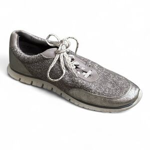 Cole Haan Zerogrand Silver Metallic Gray‎ Lace Up Sneakers Shoes Size 9